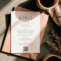 Simple Minimalist Qr Code Wedding Details