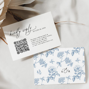 Simple Minimalist QR code Wedding RSVP Cards