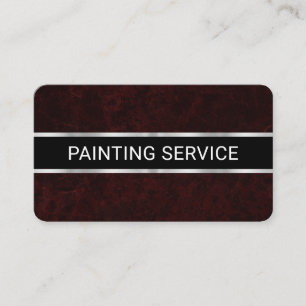 Simple Minimalist Red Grunge Painter Business Card