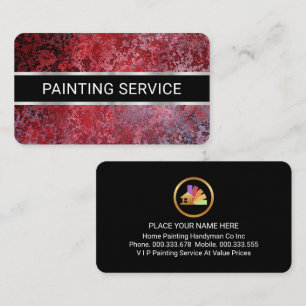 Simple Minimalist Red Grunge Painter Business Card