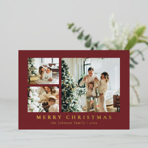 Simple Minimalist Red Typography Photo Christmas