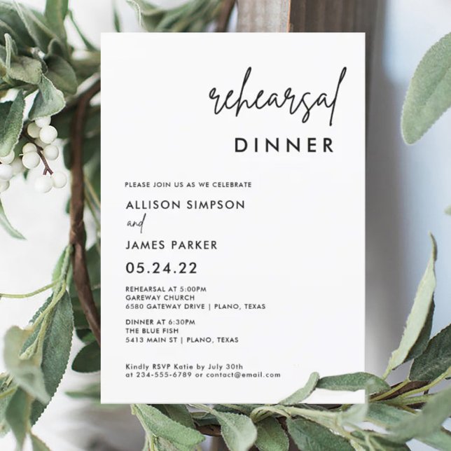 Simple Minimalist Rehearsal Dinner Invitation (Creator Uploaded)