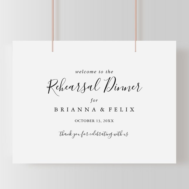 Simple Minimalist Rehearsal Dinner Welcome Sign (Creator Uploaded)