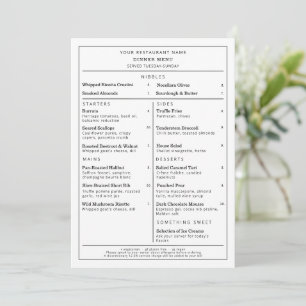 Simple Minimalist Restaurant Add Your Logo Menu