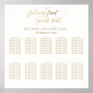 Simple minimalist romantic gold foil calligraphy poster