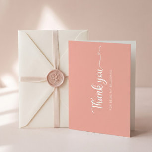 Simple Minimalist Rose Bridesmaid Thank You Card