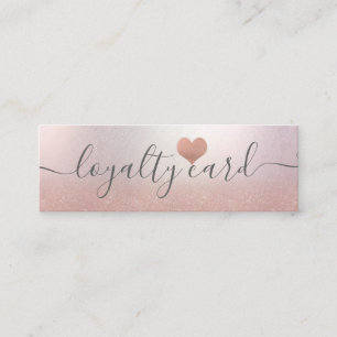 Simple minimalist rose gold heart loyalty card