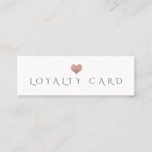 Simple minimalist rose gold heart loyalty card