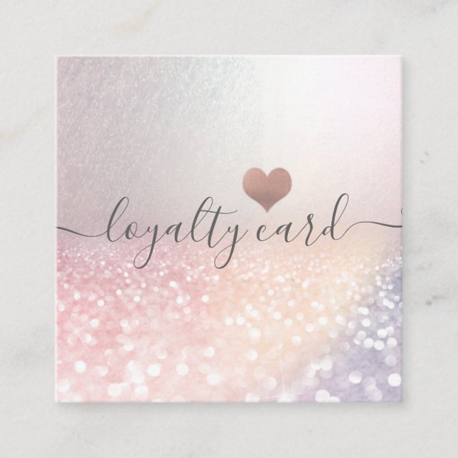 Simple minimalist rose gold heart loyalty card (Front)