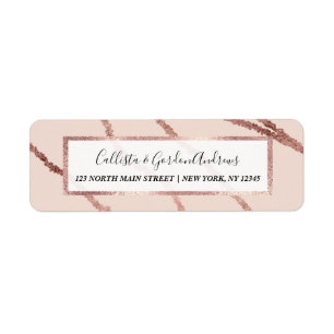 Simple Minimalist Rose Gold Pink Squiggly Stripes