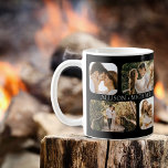 Simple Minimalist Rounded-Edge Photo Couples Names Coffee Mug<br><div class="desc">Great for Valentine's Day,  weddings,  engagements or just everyday celebrations of love with your significant other,  this design features four rounded-edge photos per side (two small squares and two rectangles) and the couple's names in the centre of the four photos repeated on both sides.</div>