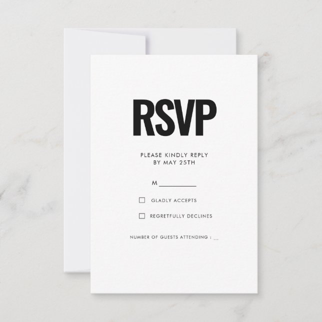 Simple minimalist RSVP card (Front)