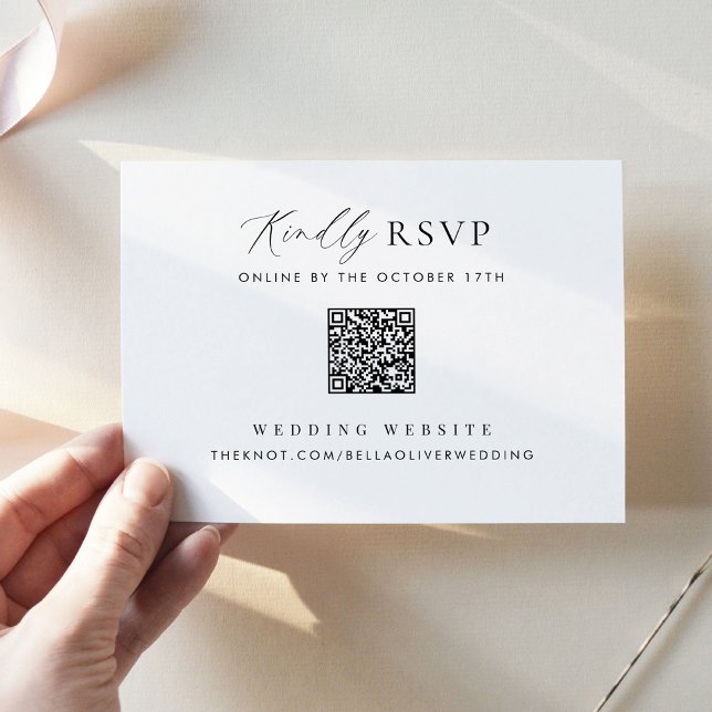 Simple Minimalist RSVP with QR Code Card (Creator Uploaded)