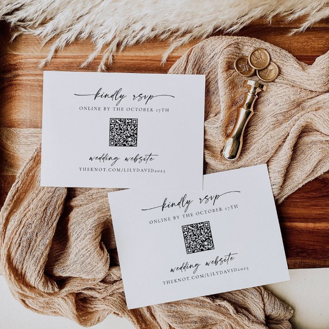 Simple Minimalist RSVP with QR Code Card (Creator Uploaded)
