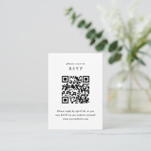 Simple Minimalist RSVP with QR code Enclosure Card