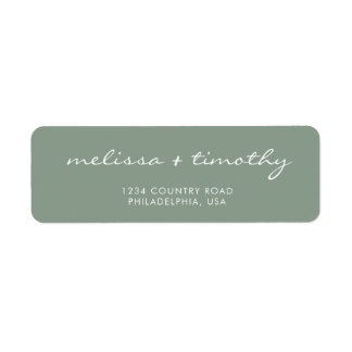 Simple Minimalist Sage Green Wedding Address