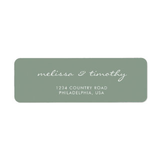 Simple Minimalist Sage Green Wedding Address