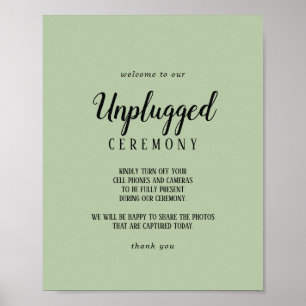 Simple Minimalist Sage Unplugged Ceremony Poster