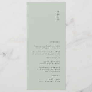 Simple Minimalist Sage Wedding Menu