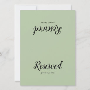 Simple Minimalist Sage Wedding Reserved Sign