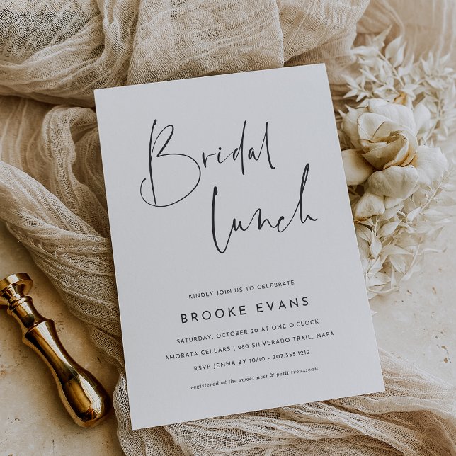 Simple Minimalist Script Bridal Lunch Invitation (Creator Uploaded)