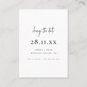 Simple Minimalist Script Change the Date Small Referral Card