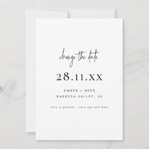 Simple Minimalist Script Font Change the Date Save The Date