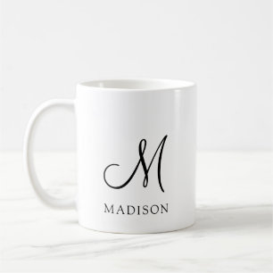 Simple Minimalist Script Monogram  Coffee Mug