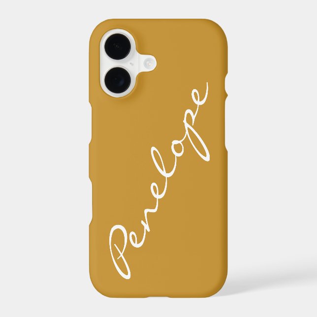 Simple Minimalist Script Name Mustard Custom Name (Back)