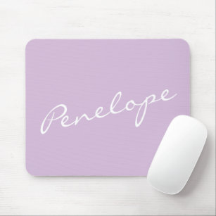 Simple Minimalist Script Name Pastel Lilac Custom  Mouse Pad