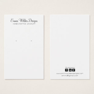 Simple Minimalist Script Stud Earring Display Card