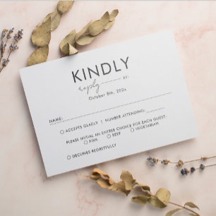 Simple Minimalist Script Typography Wedding RSVP Card