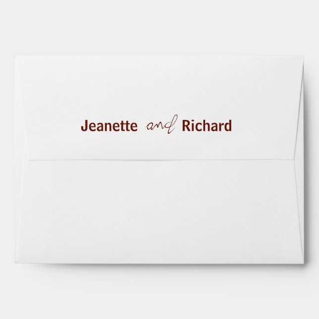 Simple Minimalist Script Wedding Envelope (Back (Top Flap))
