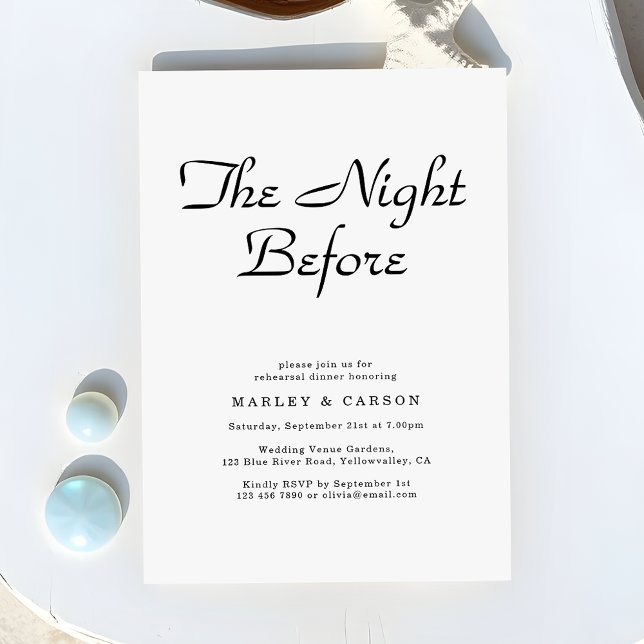 Simple Minimalist Script Wedding Rehearsal Dinner Invitation (Creator Uploaded)