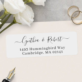 Simple Minimalist Script Wedding Return Address