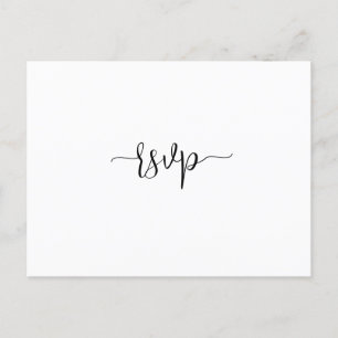 Simple Minimalist Script Wedding RSVP Postcard