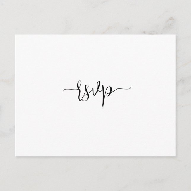 Simple Minimalist Script Wedding RSVP Postcard (Front)