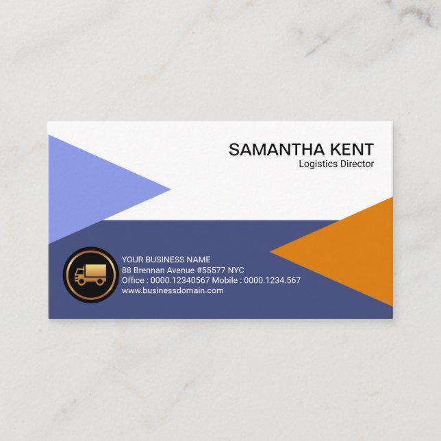Simple Minimalist Sea Land Air Colours Logistics Business Card (Front)
