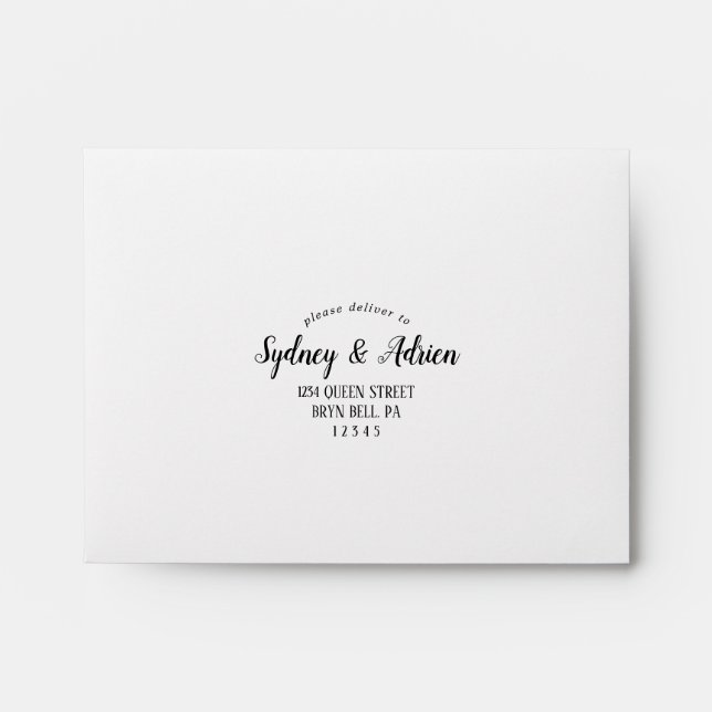 Simple Minimalist Self-Address Frame Wedding RSVP Envelope (Front)