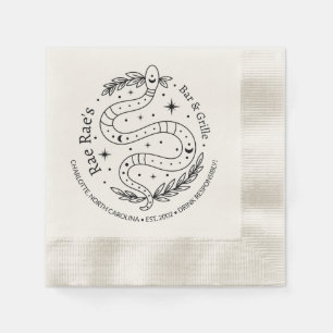 Simple Minimalist Snake Logo Beverage Napkins