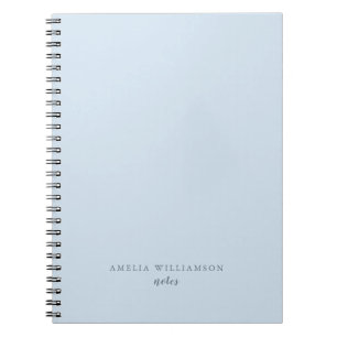 Simple Minimalist Soft Blue Personalized Name Notebook