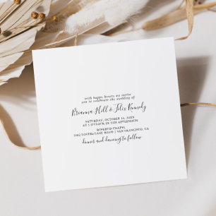 Simple Minimalist Square Wedding Invitation