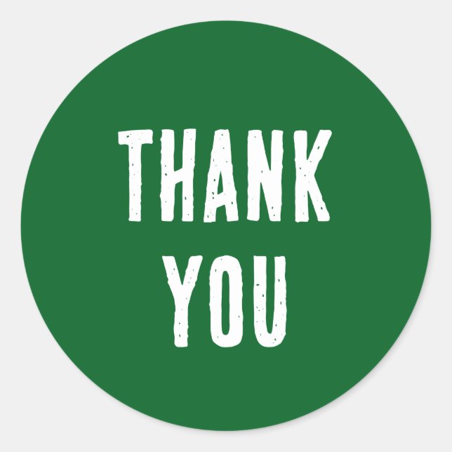 Simple Minimalist St Patrick's Day Green Thank You Classic Round Sticker (Front)