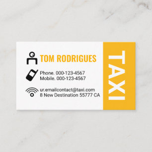 Simple Minimalist Taxi Service Driving Business Card
