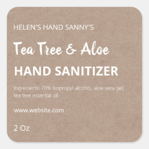 Simple Minimalist Tea Tree Hand Sanitizer Labels