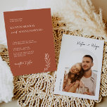 Simple Minimalist Terracotta Photo Wedding Invitation<br><div class="desc">Create a perfect Wedding invite with this "Modern Minimalist Terracotta Invitation" template. This high-quality design is easy to customise to be uniquely yours! 1. === Editing ===> You can further modify this template using Zazzle's design tool. 2. === SAMPLE ===> If you would like to get a sample before placing...</div>