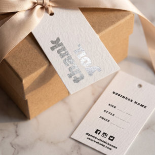 Simple Minimalist Thank You Business Price Gift Tags