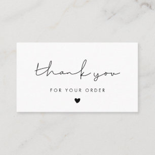Simple minimalist Thank you for your order card