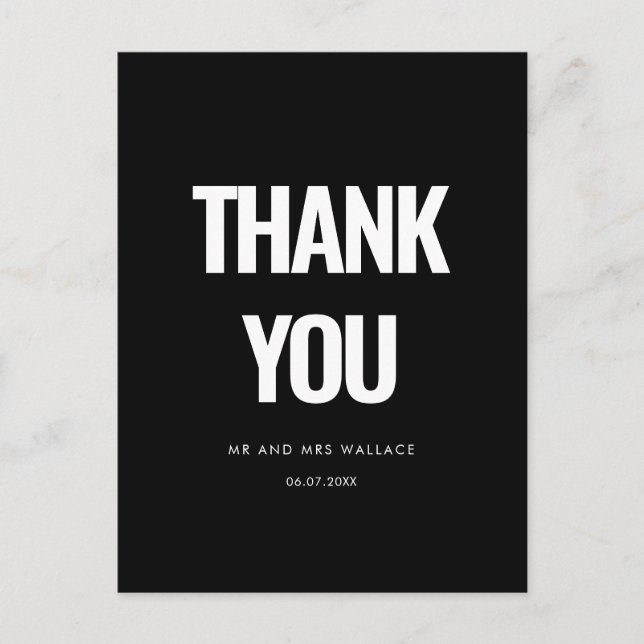 Simple minimalist Thank you Postcard (Front)