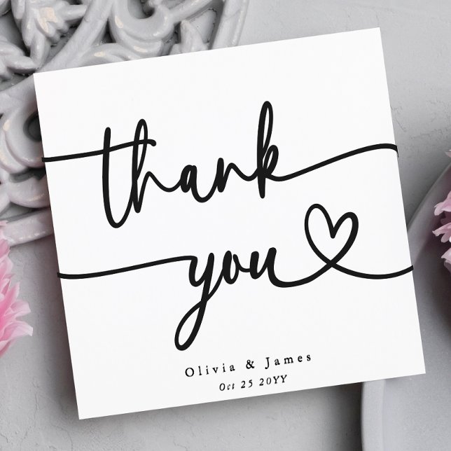 Simple Minimalist Thank You Script Heart Wedding  (Creator Uploaded)